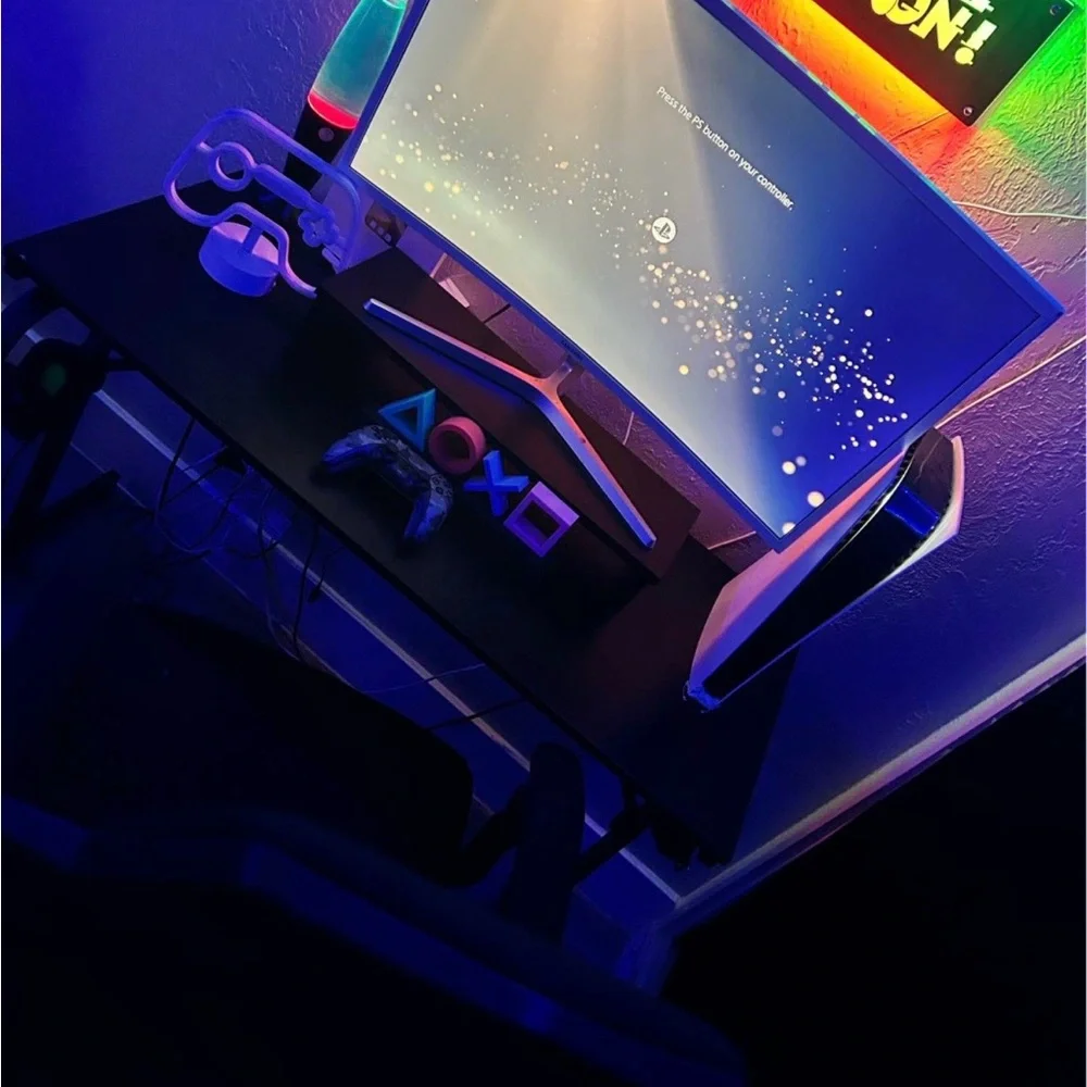 Samsung Curved Monitor with Black and White Accents